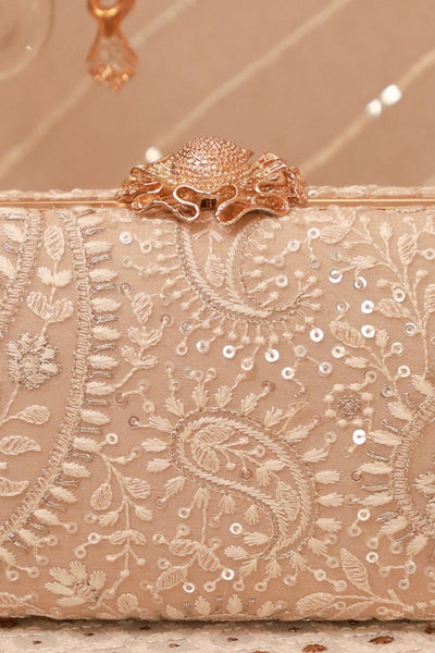 Rhea Threadwork Clutch - Grey