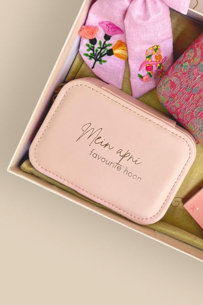Rakhi Hamper - Ridhi Pure Banarasi Silk Box Clutch - Multi color - Care & Accessory Box