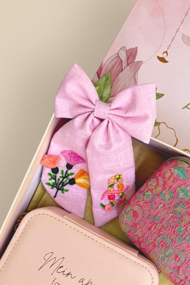 Rakhi Hamper - Ridhi Pure Banarasi Silk Box Clutch - Multi color - Care & Accessory Box