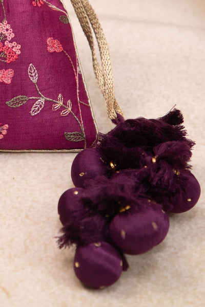 Rua Embroidered Potli - Purple