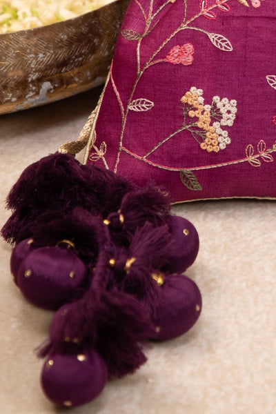 Rua Embroidered Potli - Purple