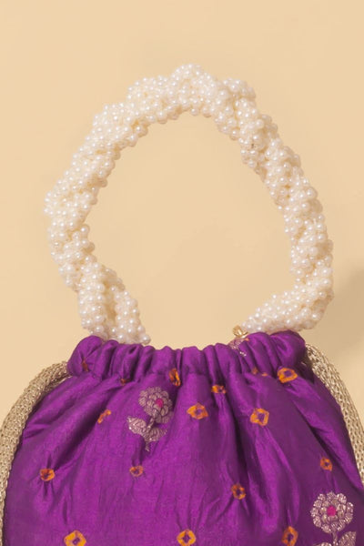 Rumani Bandhani Bucket Bag - Violet