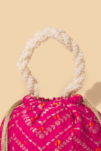Rumani Bandhani Bucket Bag - Pink