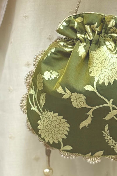 Satrangi Banarasi potli - Green