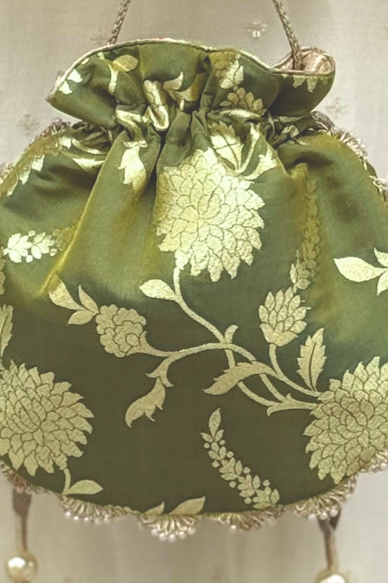 Satrangi Banarasi potli - Green