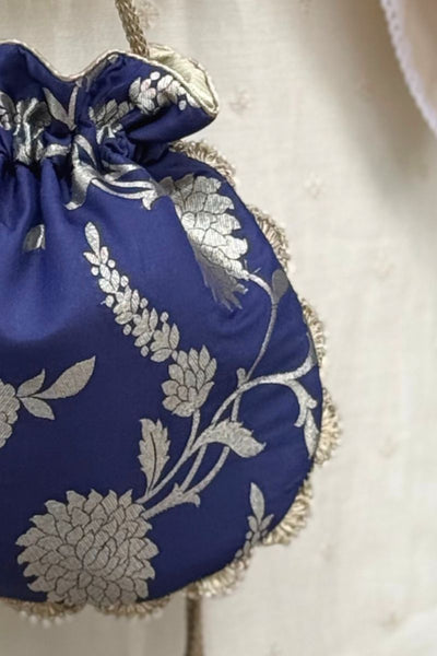 Satrangi Banarasi potli - Navy