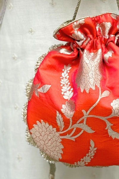 Satrangi Banarasi potli - Orange
