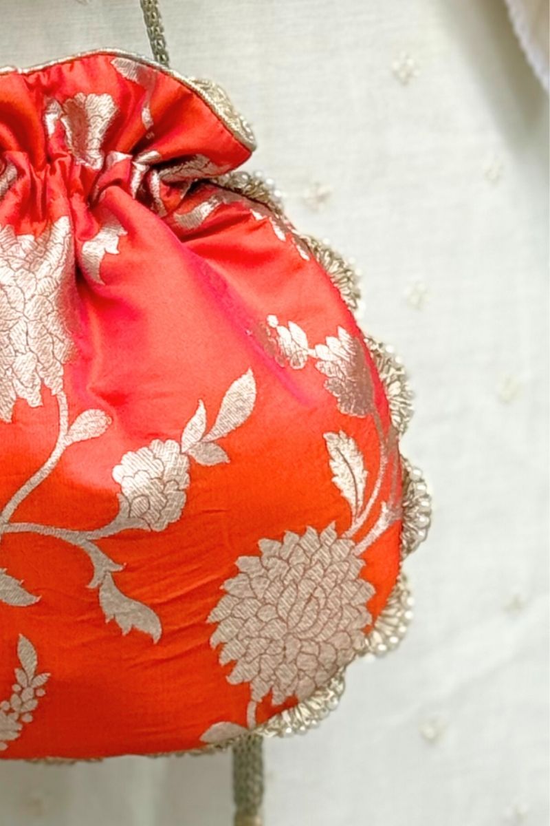 Satrangi Banarasi potli - Orange