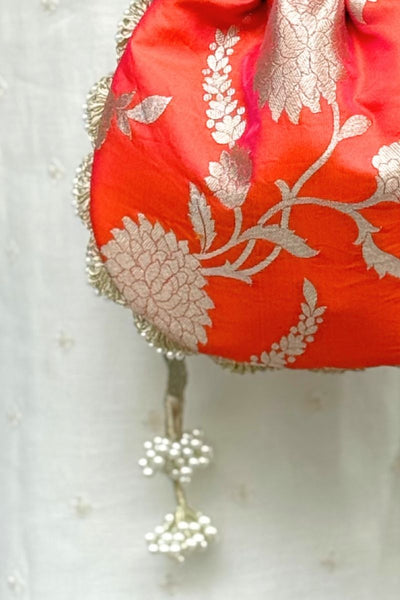 Satrangi Banarasi potli - Orange