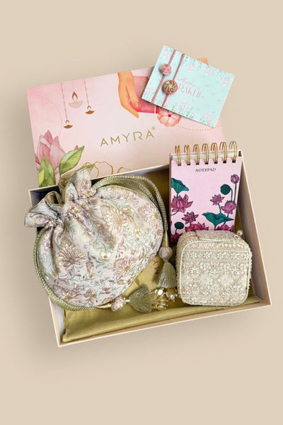 Rakhi Hamper - Saundh Potli - Mauve - Care & Accessory Box