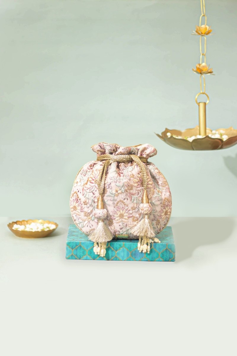 Saundh Embroidered Potli - Mauve