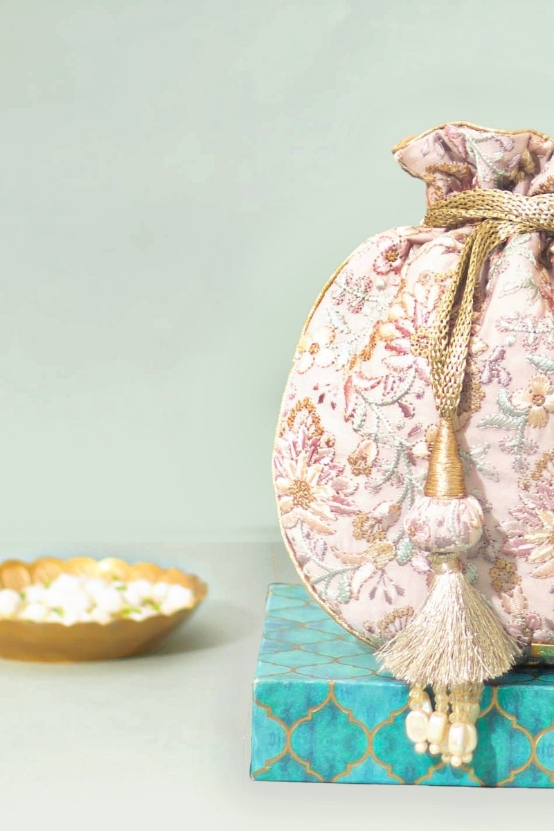 Saundh Embroidered Potli - Mauve
