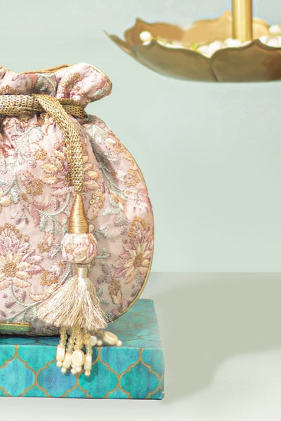 Saundh Embroidered Potli - Mauve