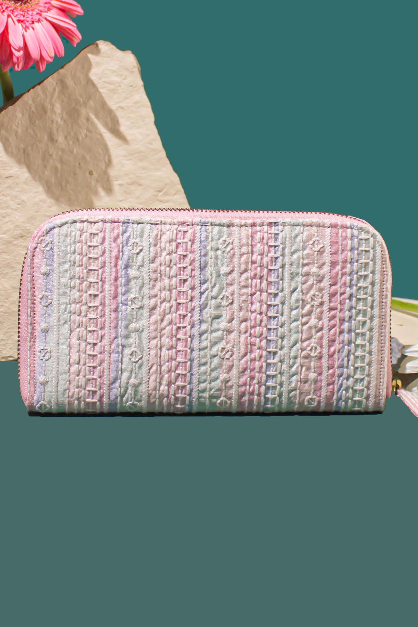 AMYRA Sorbet Embroidered Wallet