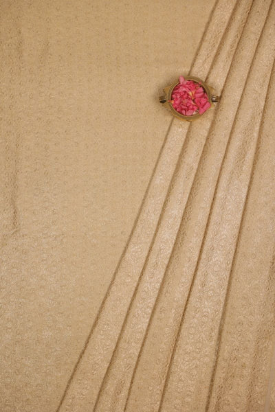 Suki Handloom Pure Munga Brocade Silk Fabric - Off-white