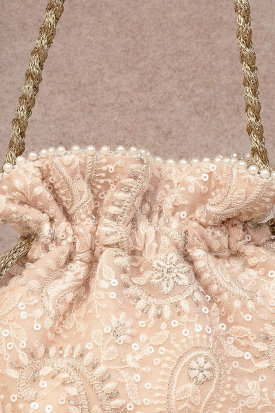 Rhea Threadwork Potli - Peach