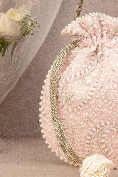 Rhea Threadwork Potli - Pink