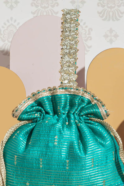 Tari Silk Potli - Turquoise