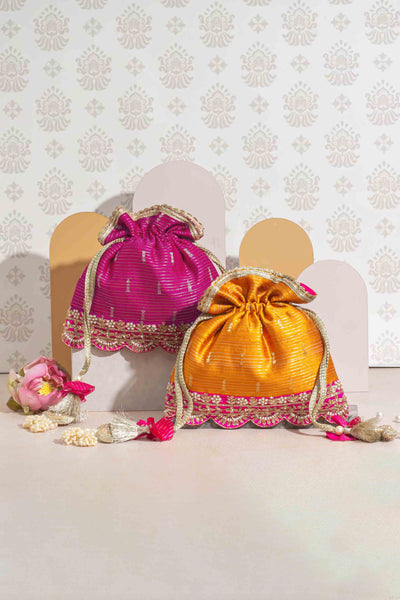 Tari Silk Potli - Pink