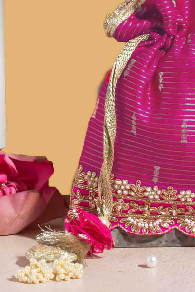Tari Silk Potli - Pink