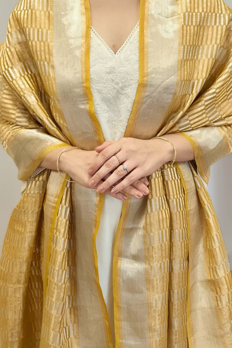 Taavi Pure Gold Tissue Dupatta