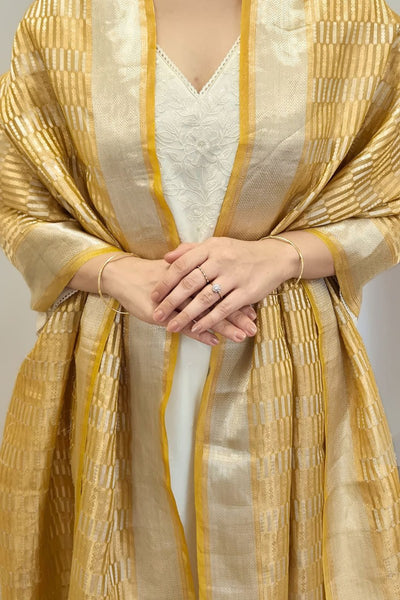 Taavi Pure Gold Tissue Dupatta