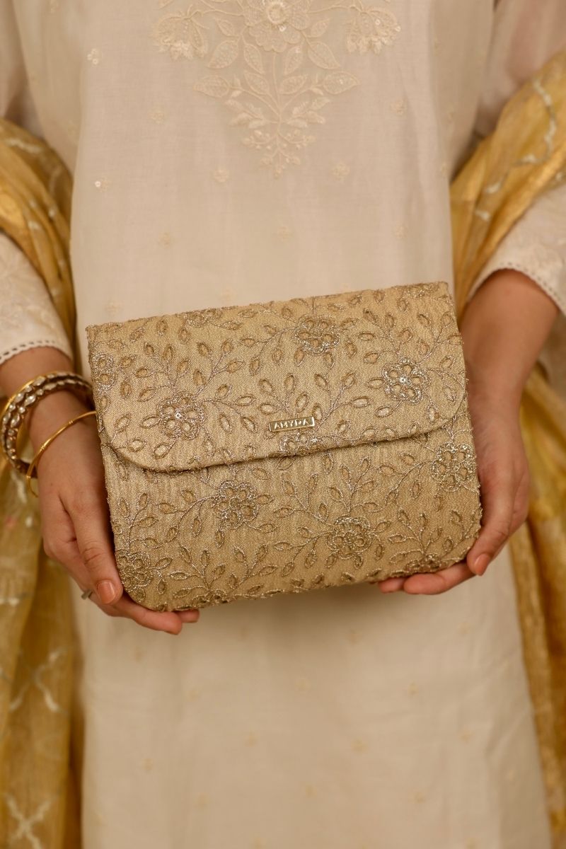 Tarang Flapover Bag - Gold