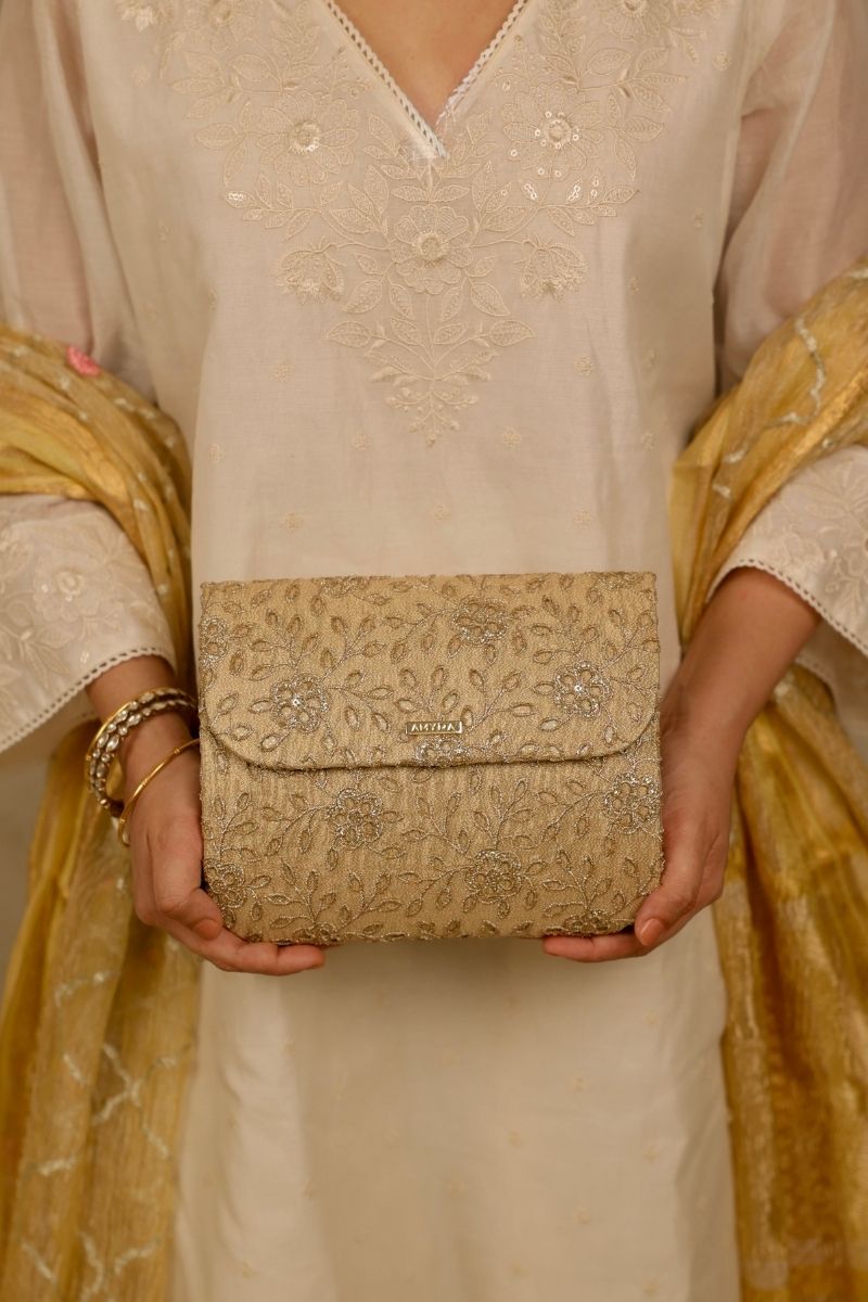 Tarang Flapover Bag - Gold