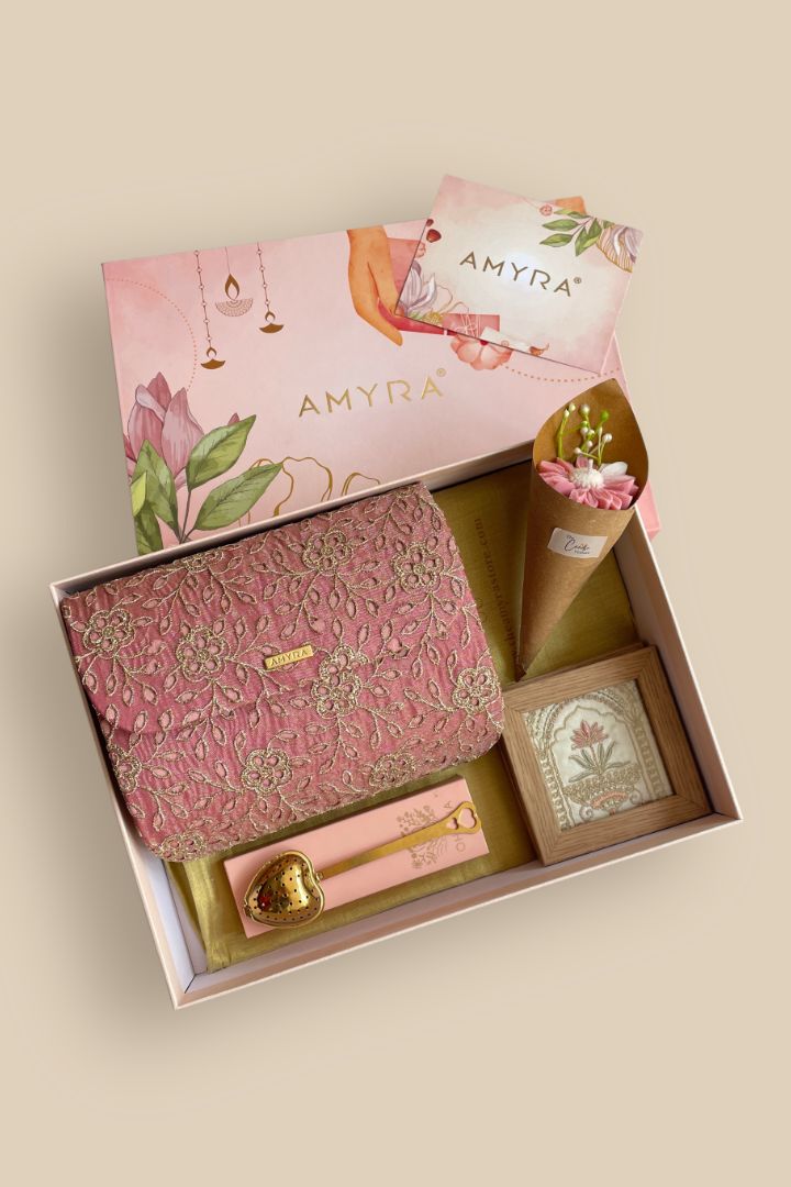 Mother's Day Hamper - Tarang Flapover Bag - Pink - Home & Fragrance Box