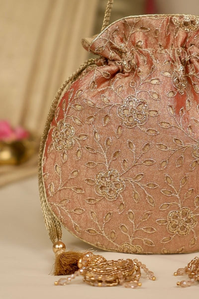 Tarang Cutwork Potli - Copper
