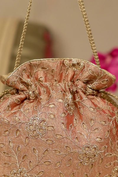 Tarang Cutwork Potli - Copper