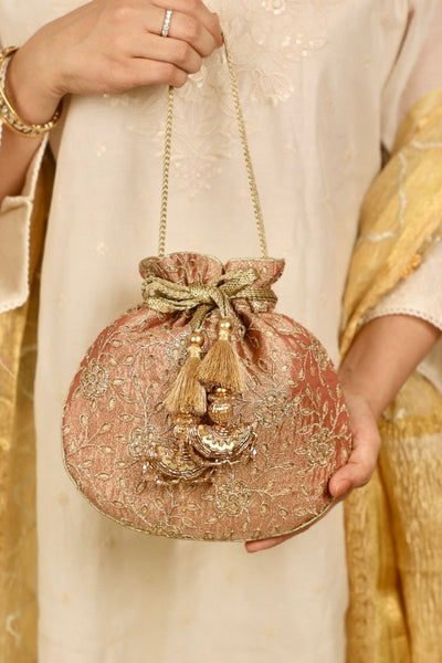 Tarang Cutwork Potli - Copper