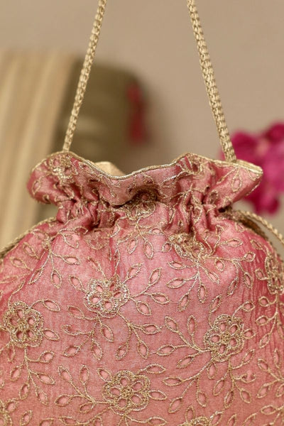 Tarang Cutwork Potli - Pink