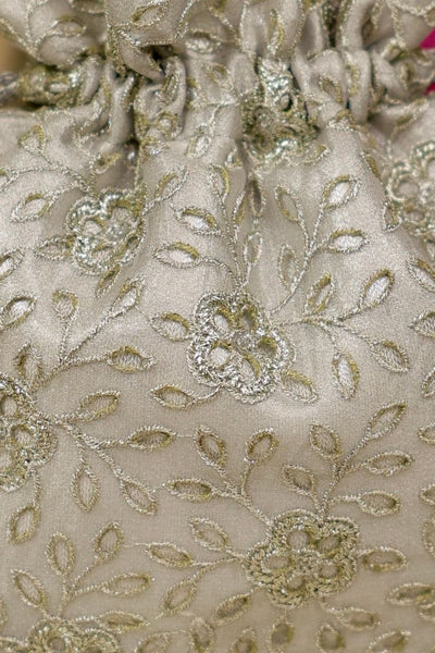 Tarang Cutwork Potli - Silver