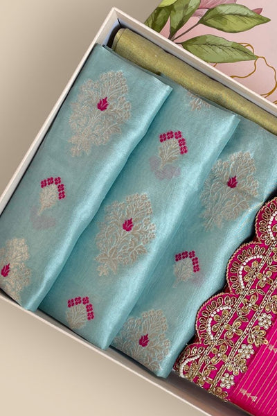 Mother's Day Hamper - Tari Silk Clutch- Pink & Fabric Box