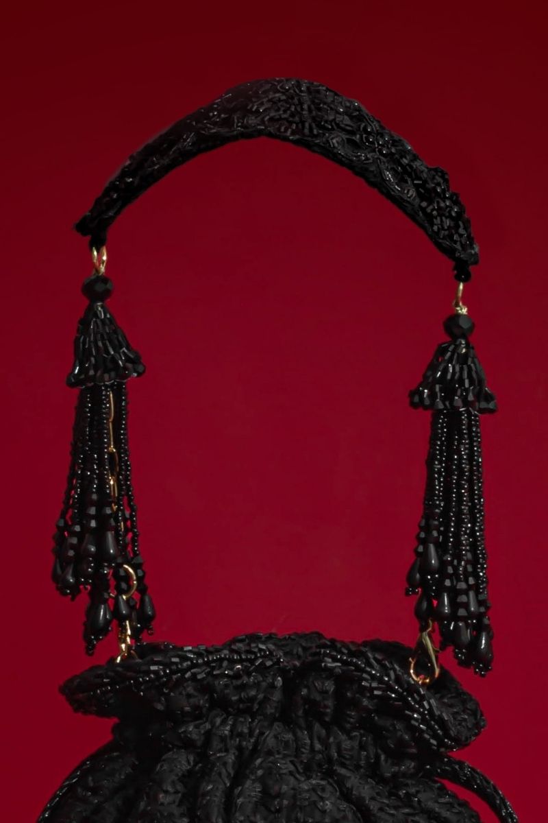 Tilora Embroidered Mini Potli - Black