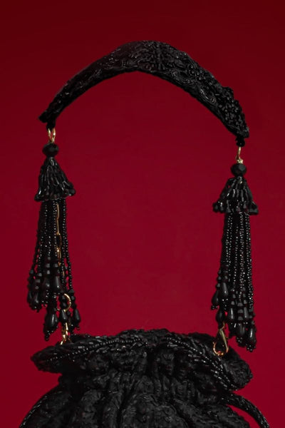 Tilora Embroidered Mini Potli - Black