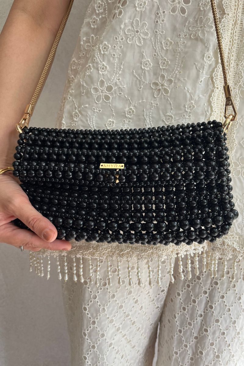 Viola Pearl Purse - Black