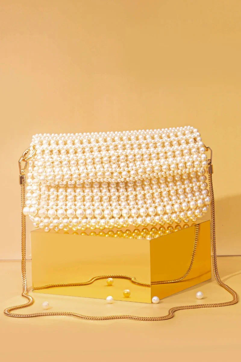 Pearl Clutch Purse, Viola Pearl Purse, AMYRA