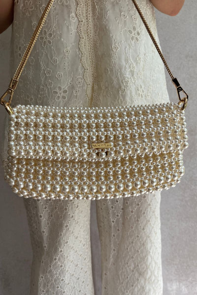 Viola Pearl Purse - Off-white