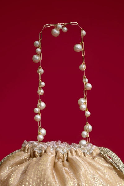 Vivaah Embellished Bucket Bag - Beige