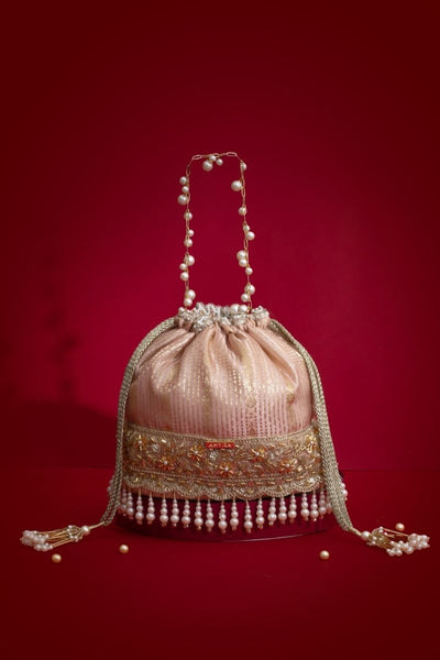 Vivaah Embellished Bucket Bag - Pink