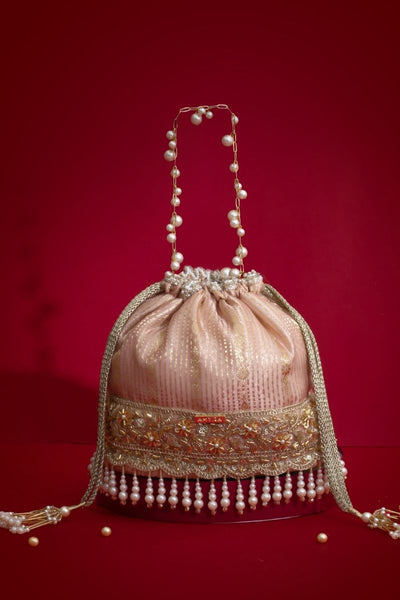 Vivaah Embellished Bucket Bag - Pink