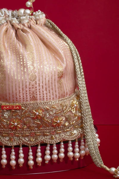 Vivaah Embellished Bucket Bag - Pink