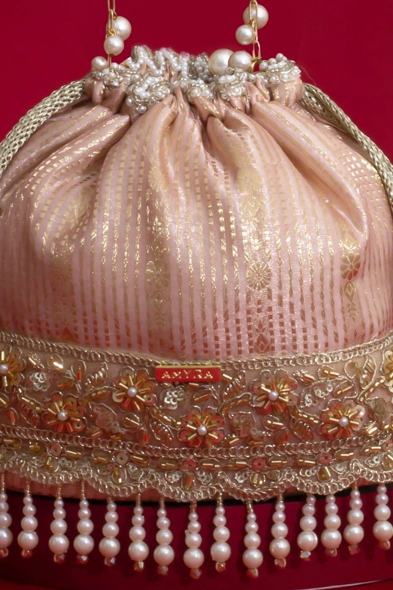 Vivaah Embellished Bucket Bag - Pink