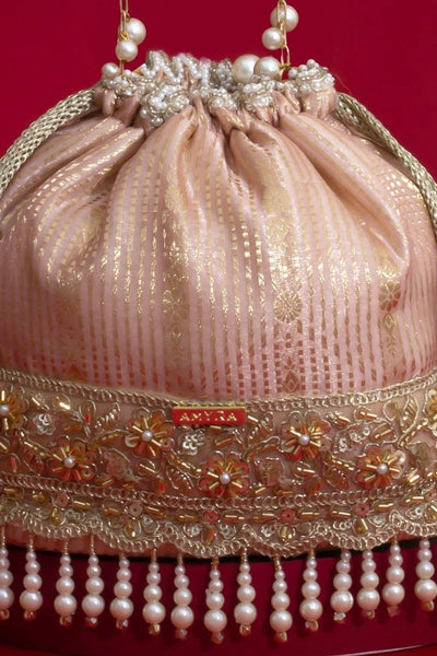 Vivaah Embellished Bucket Bag - Pink