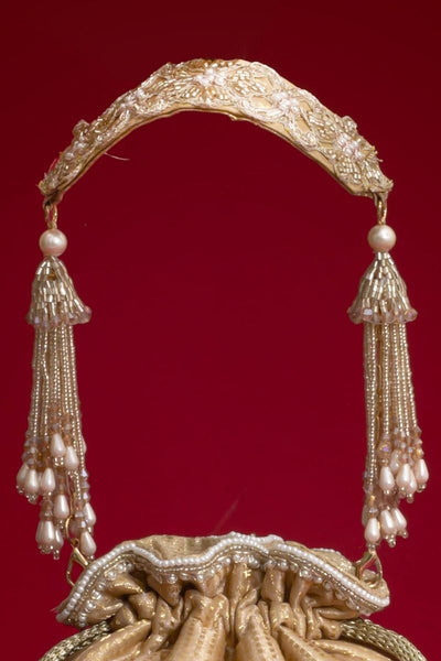 Vivaah Embellished Mini Potli - Beige