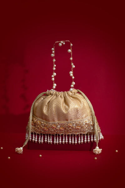 Vivaah Embellished Potli - Beige