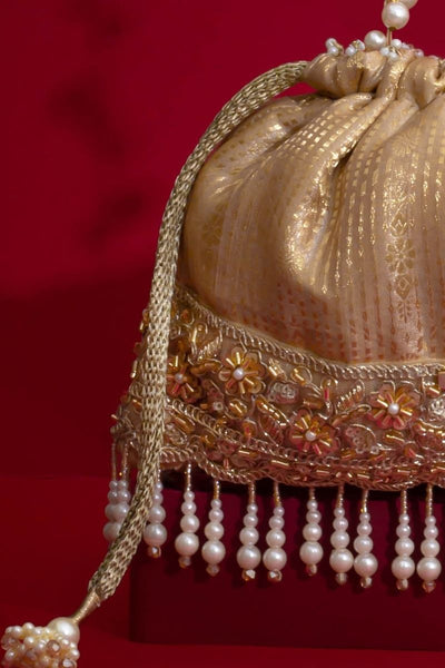 Vivaah Embellished Potli - Beige