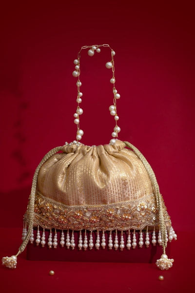 Vivaah Embellished Potli - Beige